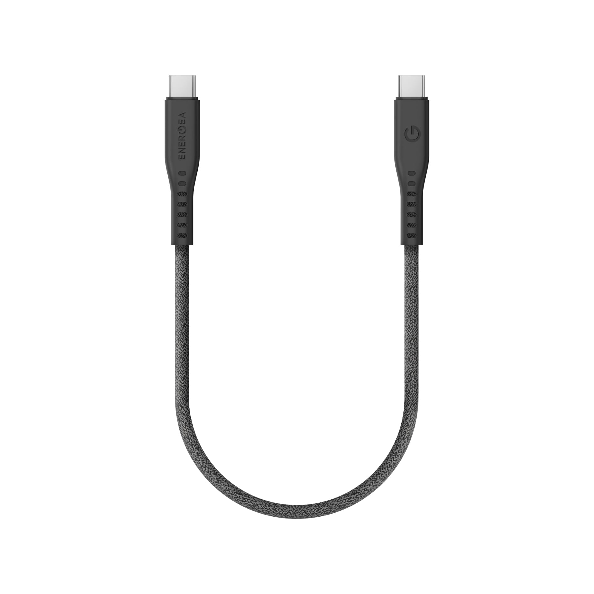 ENERGEAFlow 240W USB-C - USB-C Cable 480Mbps With Velcro Cable Tie 30Cm - Black