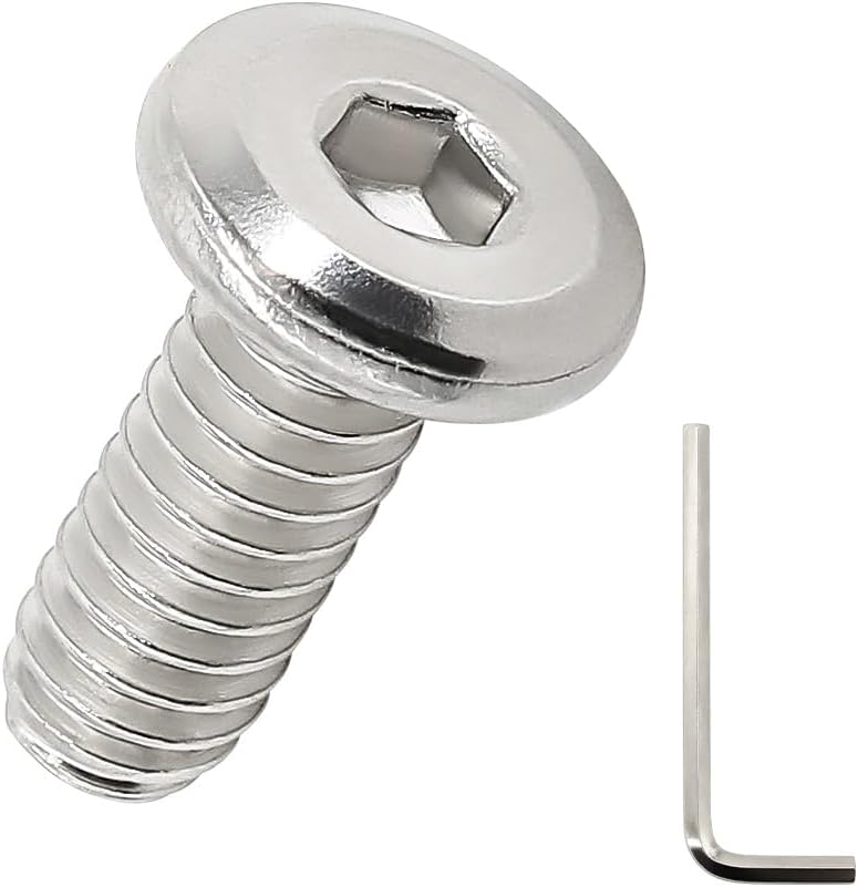 1/4-20 x 1 Flat Head Hex Socket Cap Screws 25 Pcs, 18-8 (304) Stainless Steel Flat Head Binding Posts Screws, Bright Finish, Fayeploo (with Hex Wrench)