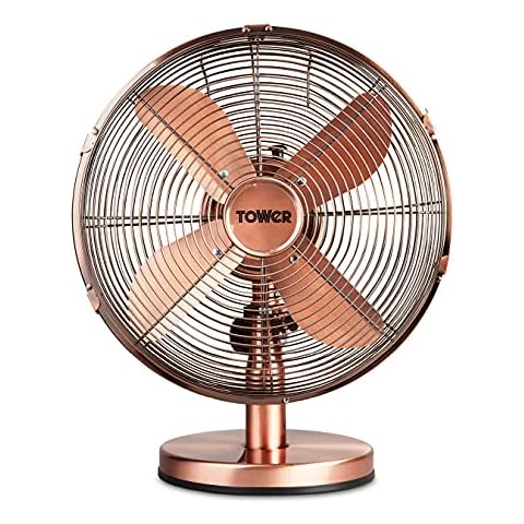 Tower T605000C Metal Desk Fan with Oscillation Cover