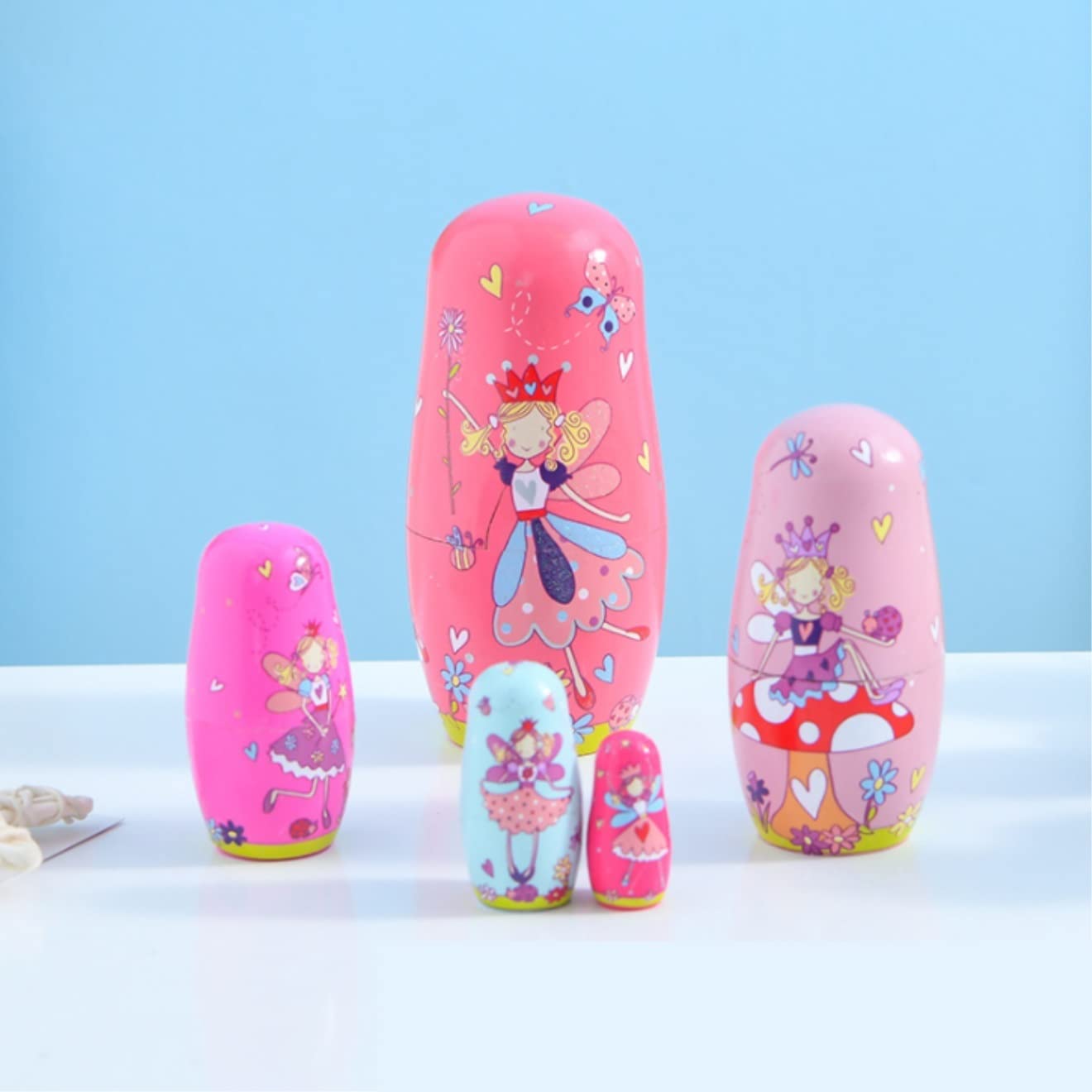 Amazon.co.jp: マトリョーシカ 5ピース 木製マトリョーシカ人形