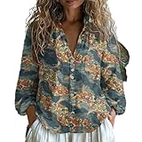 Photo Gallery lynmtpj camicia abbottonata in lino con stampa floreale boho for donna - camicetta casual a maniche lunghe con scollo a v(14,s) Photo Gallery lynmtpj camicia abbottonata in lino con stampa floreale boho for donna - camicetta casual a maniche lunghe con scollo a v(14,s)