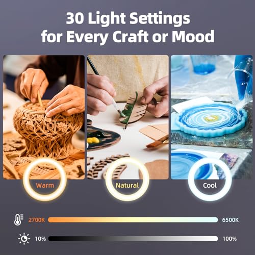 Image of Upgrade 18W Ring Light Overhead Camera Phone Mount for Desk with Adapter, LED Selfie Light with Stand and Phone Holder, Desk Tripod for Video Recording, YouTube, TikTok, Live Stream, Painting
