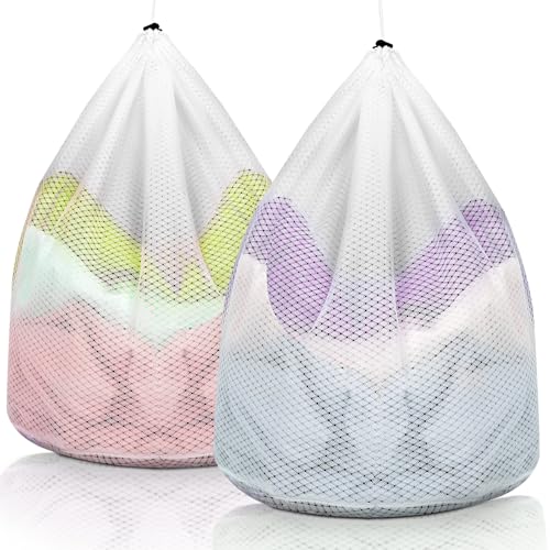Immagine prodotto: AiQInu 2 Pezzi Retina per Lavatrice, 50 x 60cm Sacchetti Lavatrice Biancheria in Rete, Sacco Biancheria Sporca con Coulisse, Sacchetto Scarpe Lavatrice