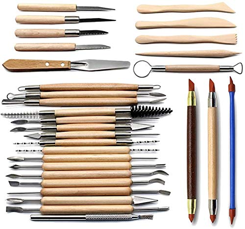34 Pièces Outil De Poterie Ensemble Outils Sculpture Argile Pour Débutants Et Créatifs