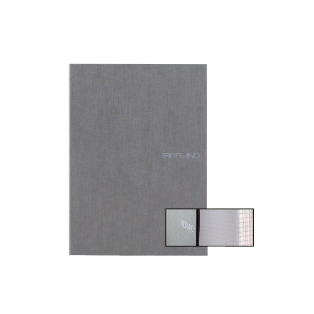 Fabriano EcoQua Dot Grid Note Pad, Large, Glue-Bound, 90 Sheets, Stone