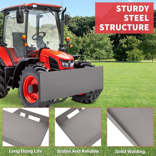 Image of ECOTRIC 1 /4 inch Skid Steer Attachment Plate Compatible with Bobcat Kubota