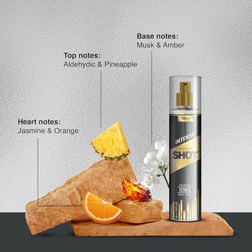 Image of Layer'r Shot Iconic Body Spray for Men 150ml | Long-Lasting Premium Fragrance | Spicy Citrus & Amber Notes | Everyday Wear | IFRA Certified