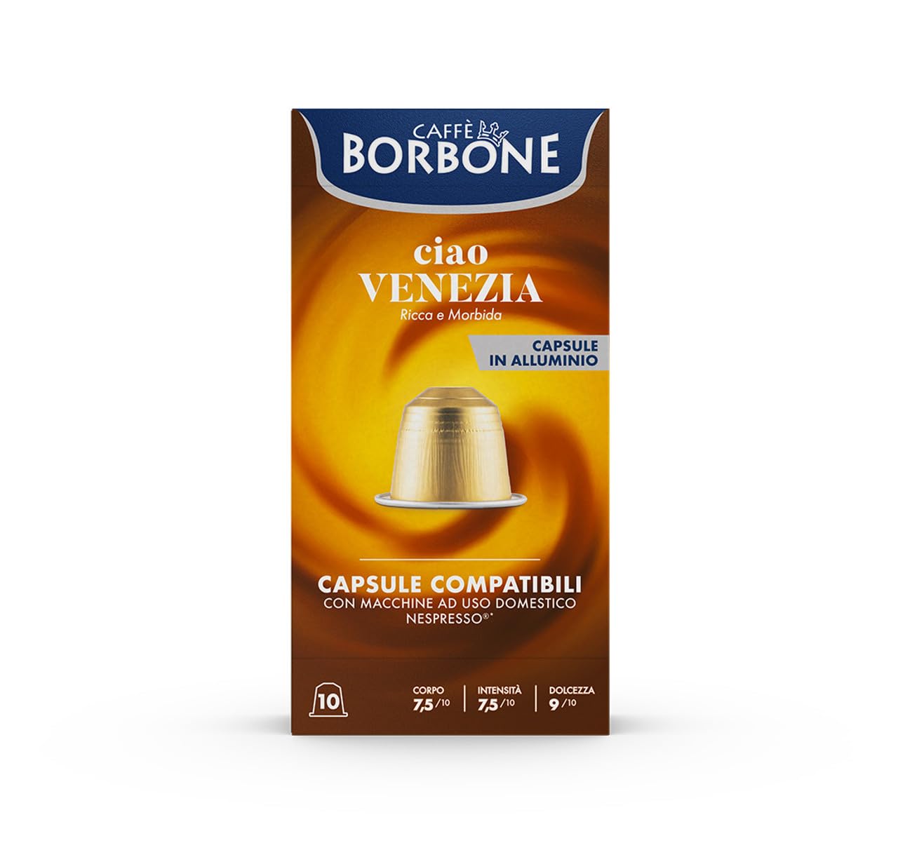 Caffè Borbone Ciao Venezia Aluminum Capsules Compatible with Nespresso Original Machines, Medium Roast, 50 Count