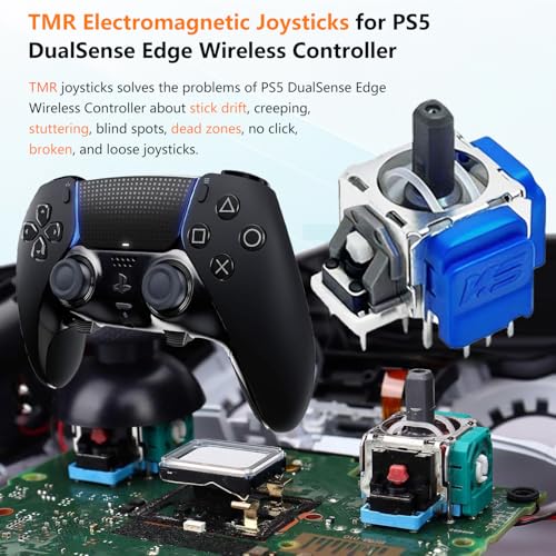 Image of 4-Pack TMR Joystick Replacement Kit for DualSense PS5 controller / PS5 Edge Controller, Upgrade Anti-Drift Analog Thumbstick,TMR Analog Thumb Joystick Repair Tool kit