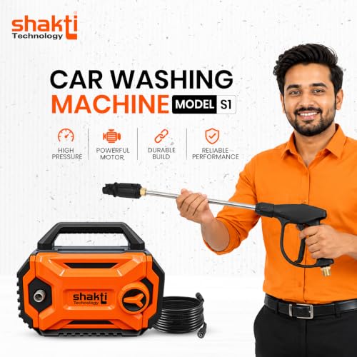 Image of [Upgraded 2026] Shakti Technology S1 Pressure Washer - 1700W, 100% Copper-Winding Motor, 120 Bar High Pressure, 8-Meter Hose Pipe for Car, Bike, Solar Panel, Home & Garden Cleaning