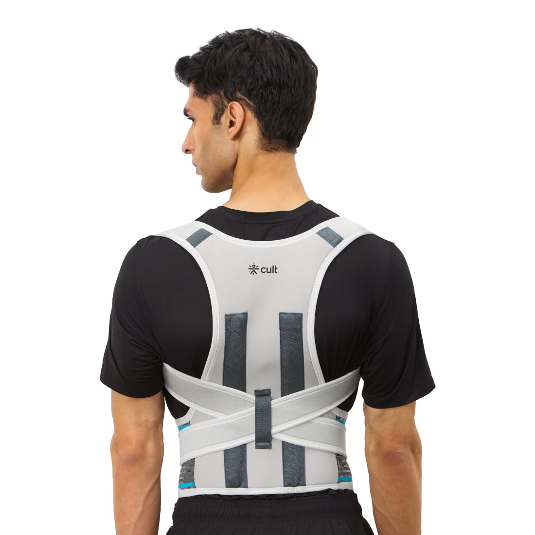 CULT Align Pro Posture Corrector Neoprene Foam Back Support Belt for Men & Women Adjustable Spine & Shoulder Brace Breathable, All-Day Comfort Upper Back, Neck & Shoulder Alignment Support - Grey