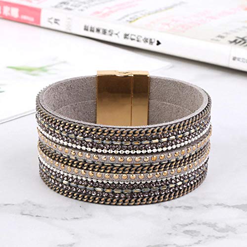 Bracelet cuir femmes bohème chic : l'élégance vintage multicouche façonnée à la main