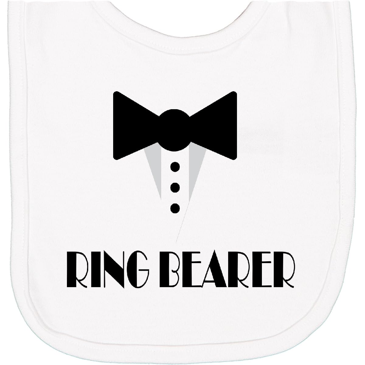 inktastic Ringbearer Mock Tux Wedding Tuxedo Newborn Bib White 223eb