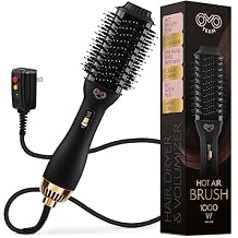Professional Blowout Hair Dryer Brush, Black Gold Dryer and Volumizer, Hot Air Brush for Women, 60MM Oval Shape