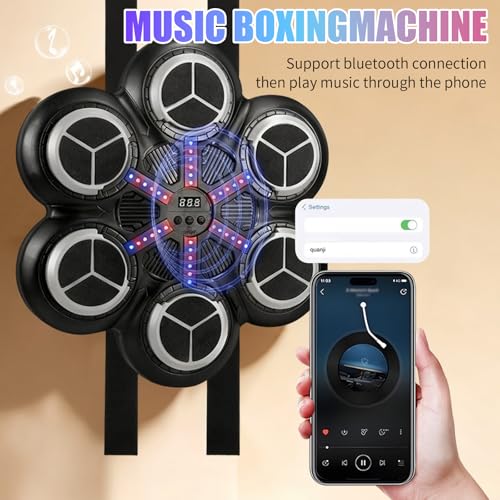 Machine de boxe musicale Bluetooth 3 vitesses réglables et éclairage LED