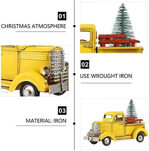 Caminhão vintage de Natal com enfeites de árvore de Natal Modelo de carro pickup de metal para decor