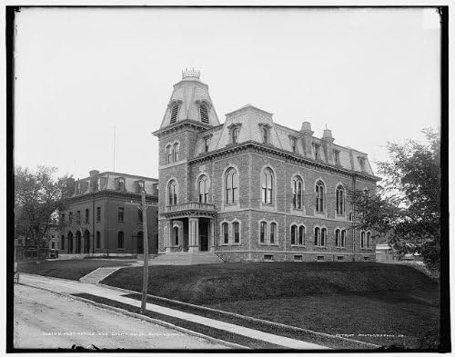 HistoricalFindings Photo Post Office,County Court House,Government Buildings,Burlington,Vermont,VT,1900