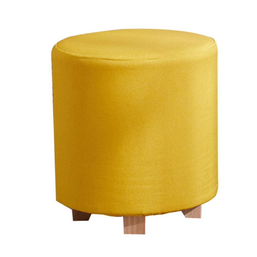 Repose-Pieds Ottoman Salon Petit Tabouret Rond en Tissu Confort