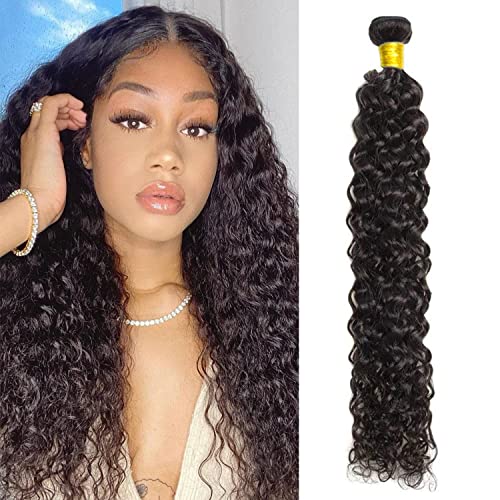 Water Wave Bundles Brazilian Virgin Human Hair Extensions - 26Inch Natural Black 100g