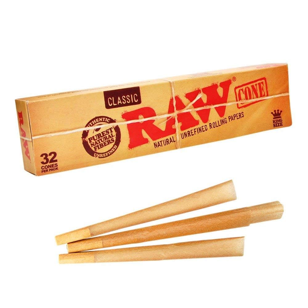 Raw 64x stożkowe gilzy niebialone (2x32) gilzy do jointów Joint Cones pre-rolled