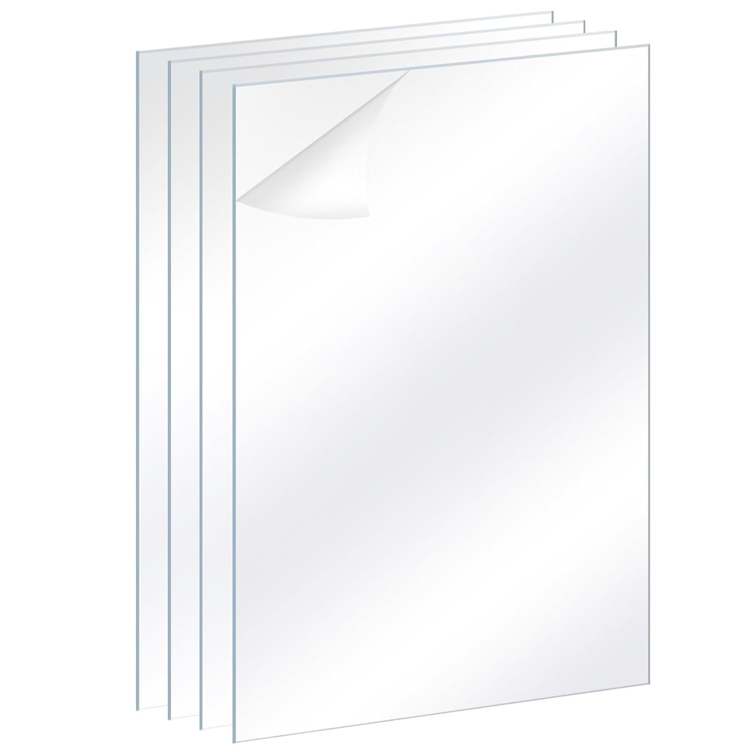 4 Packs 24x36 inch Plexiglass Sheets, 0.04 inch Thick Clear Plastic Transparent Sheet for Crafting Projects, Display Cases, Picture Frame Replacement