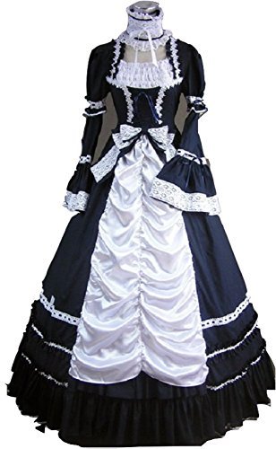 Amazon.co.jp: 【シックな 大人 宮廷メイド風ドレス】落ち着いたティー