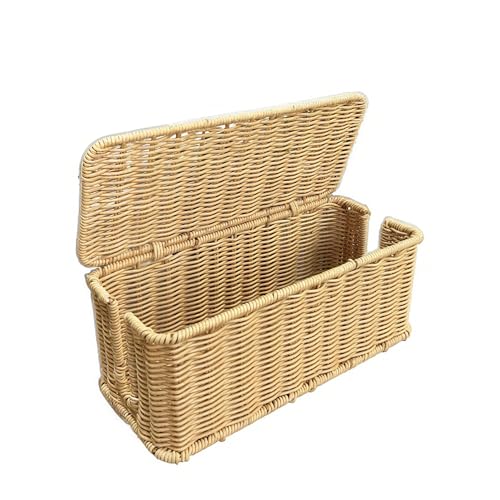 Calife ポリ藤製 配線ケーブルボックス コンセント収納ケース コード隠し機能付き すっきり配線収納 ナチュラル藤風ケース おしゃれ (藤色)