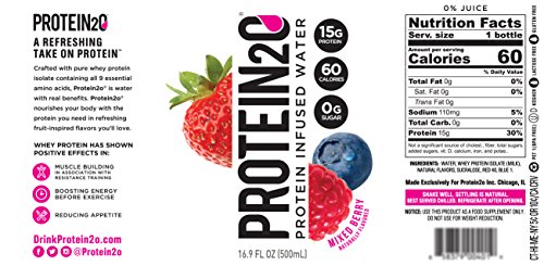 Protein2o Low Calorie Whey Protein Drink, Variety Pack, 16.9 oz (Pack of 12)