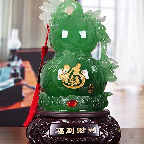 Wu Lou en jade véritable, une sculpture Feng Shui raffinée pour cave à vin et salon