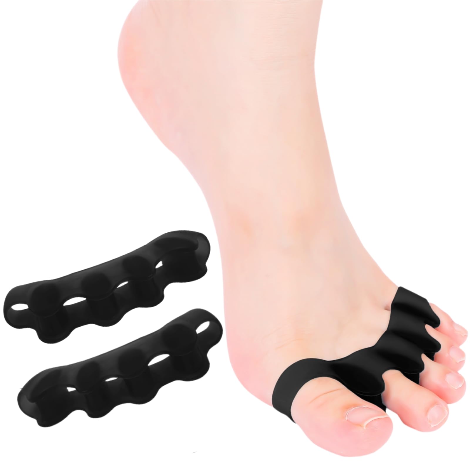 Toe Spacers for Women and Men, Toe Separators for Pedicure, Bunion Corrector, Hammer Toe Straightener, Relieve Foot Pain and Correct Toes