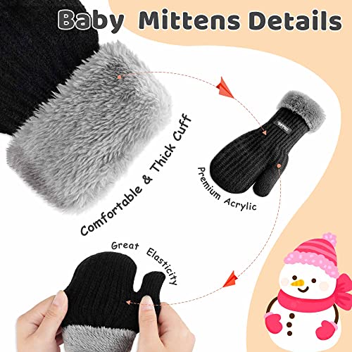 Zuppad STM3JT Baby Beanie Mittens Scarf Set Girls Boys, Toddler Winter Hat And Gloves Neck Warmer Set Knit Warm With Fleece Lining, Kids Cold Weather Accessories Sets thumb #3