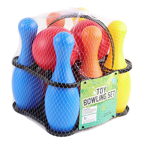 Gogogmee 2Pcs Bowling Set Plastic Bowling Game for Includes Pins Balls and Storage Rack for Outdoor Fun and Parent Activities