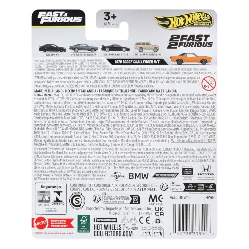 Image of Hot Wheels 1970 Challenger F2, Premium Fast & Furious 1:64 Scale Die-Cast Car for Collectors Inspired by Fast & Furious Movie Franchise​​