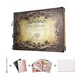 SiCoHome Scrapbook,Our Story Scrapbook Album for Gifts and Wedding Guest Book