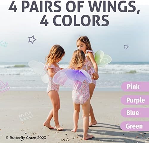 Butterfly Craze Girls' Fairy, Angel or Butterfly Wings  Pack of Sets of Wings