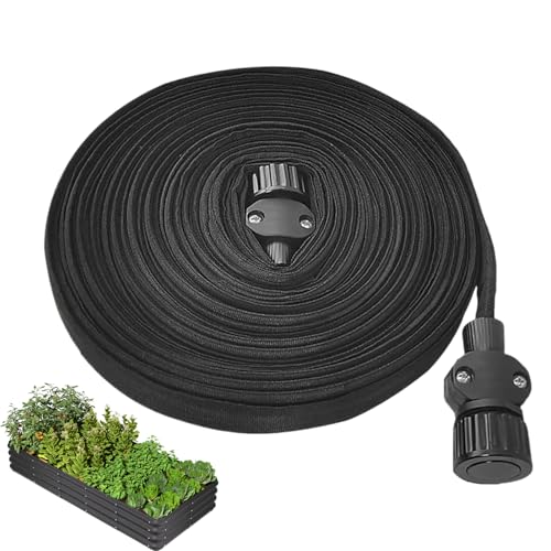 Manguera de riego, manguera de riego de pulverización, manguera plana, a prueba de fugas, resistente a dobleces, expandible, doble capa, 15 m, para riego de jardín, plantas de invernadero