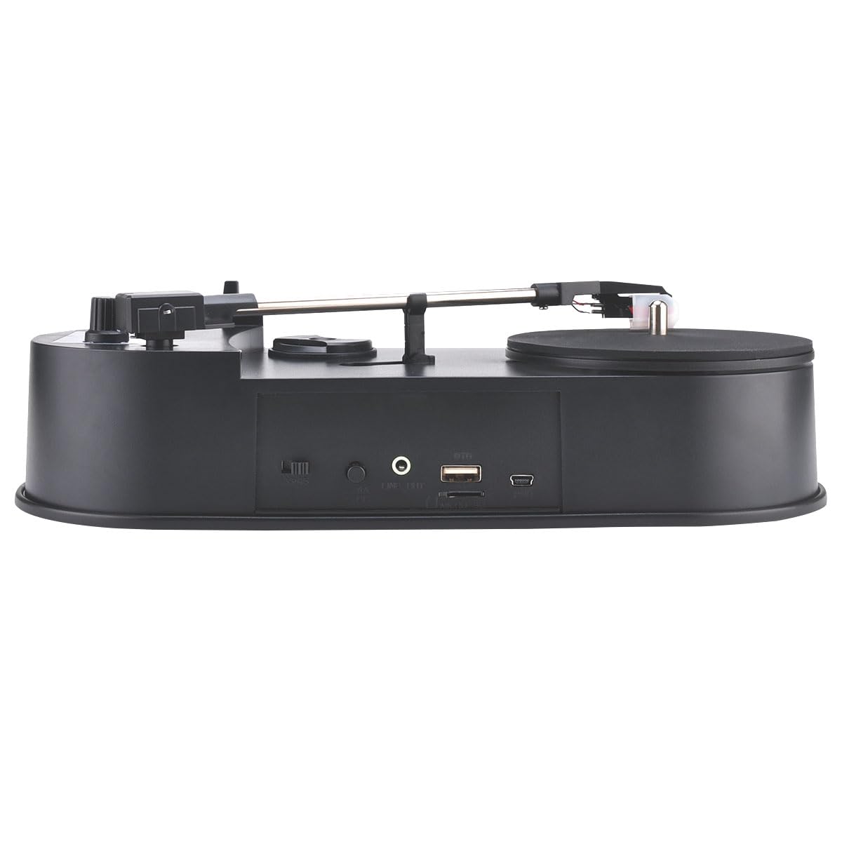 B08D Plattenspieler Turntable Digital Encoder Vinyl zu MP3 Konverter USB MicroSD Aufnahmefunktion 33/45 RPM tragbar Line-Out AUX Wiedergabe ohne PC Stereo Lautsprecher Schwarz