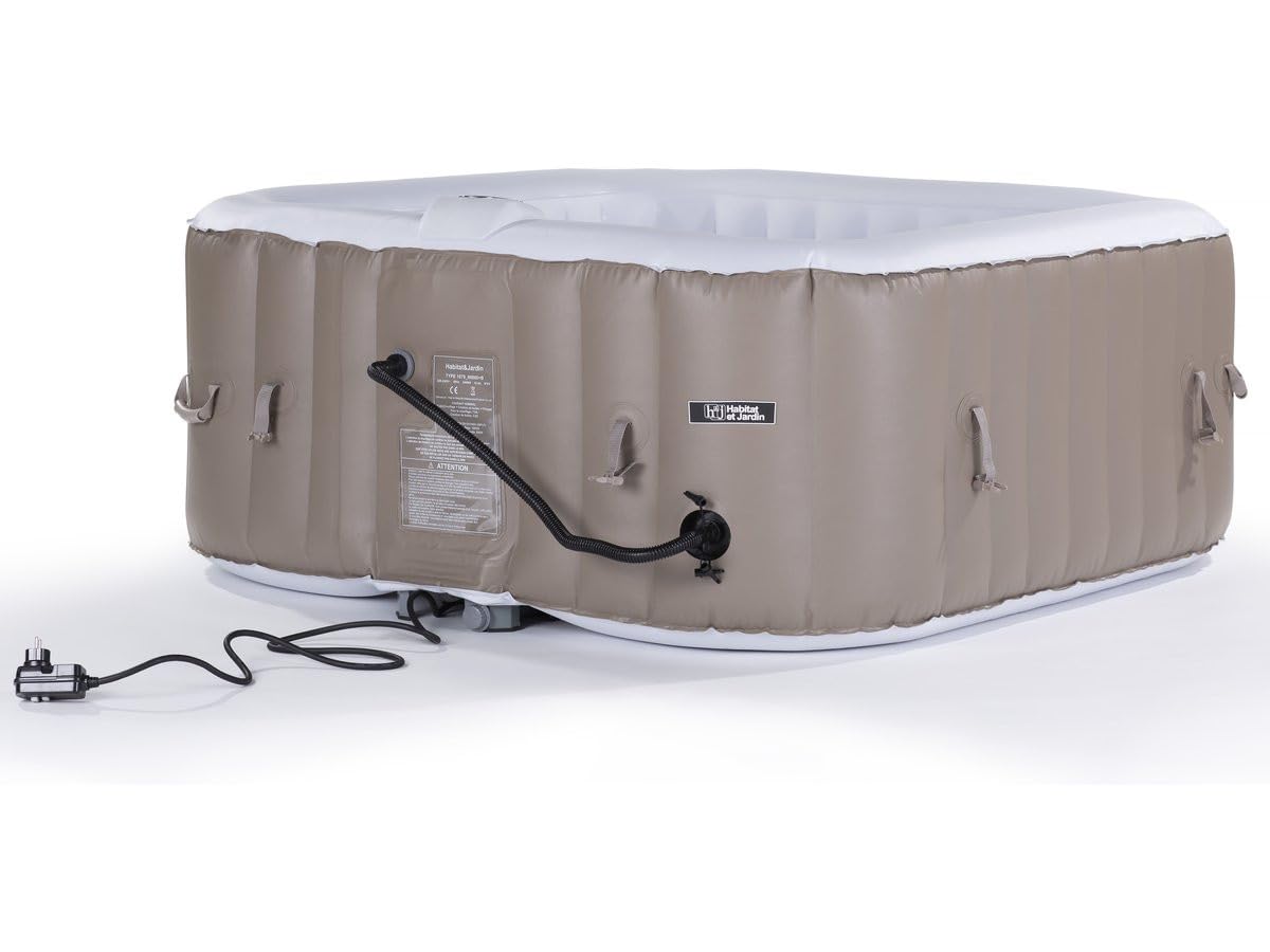 Habitat et Jardin Spa Gonflable MONAC en PVC - 6 Places - Taupe/Creme