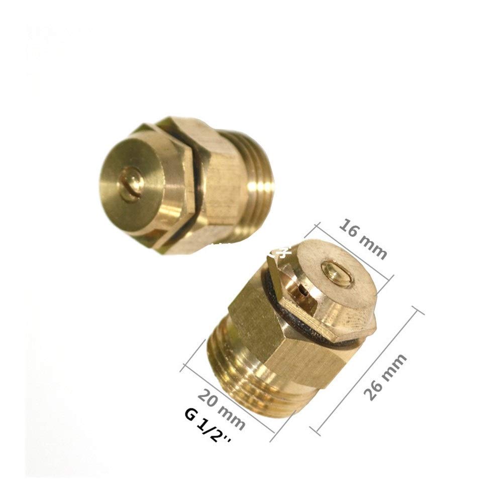 Kit de manguera de rociadores de plantas 180 grados Refracción boquilla ajustable de agua de atomización del aerosol boquilla for Conexión de PE tubería con 1/2" Male Thread 20 PC (Color : Brass)
