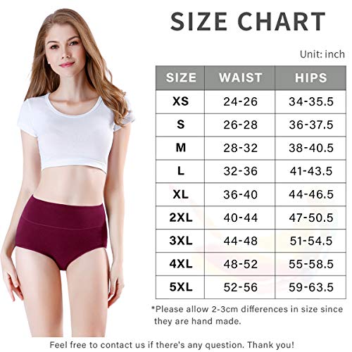 Image of wirarpa Women's Cotton Underwear High Waist Full Coverage Brief Panty Multipack