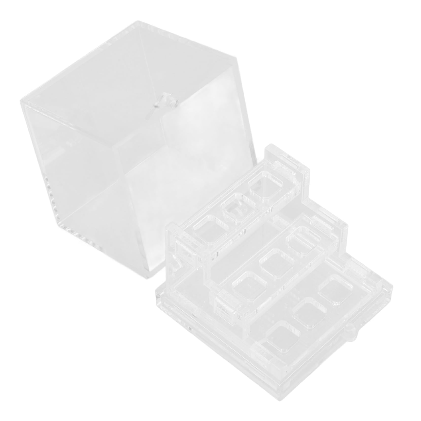 PRETYZOOM Crystal Diamond Tray Display Box Acrylic Jewelry Display Stand Gemstone Display Boxes Acrylic Jewelry Storage Display Case Cube Crystal Stands