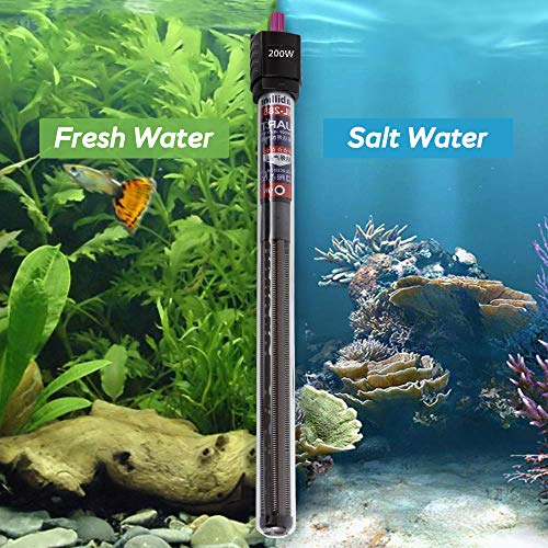 MQ Submersible Aquarium Heater Auto Thermostat, 200W Fish Tank Heater with LCD Digital Aquarium Thermometer, Shatter… - Image 3