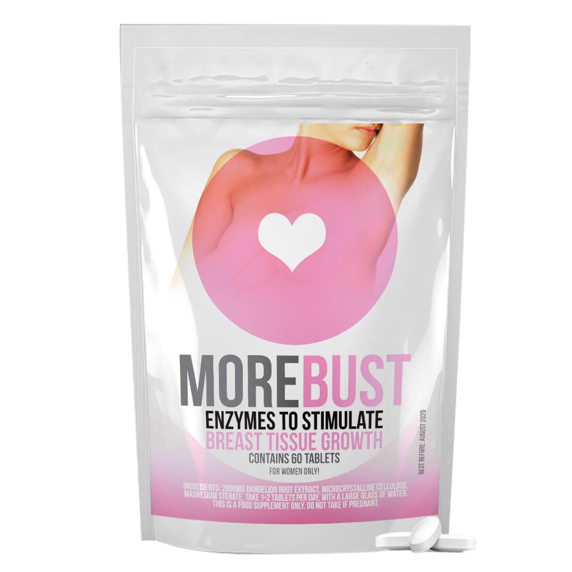 Morebust Breast Enlargement Pills for Women - Bigger Breasts Enlargement Tablets - Safe & Effective Solution for Fuller Bust - Pharma Breast Growth Tablets - Bigger Breasts.