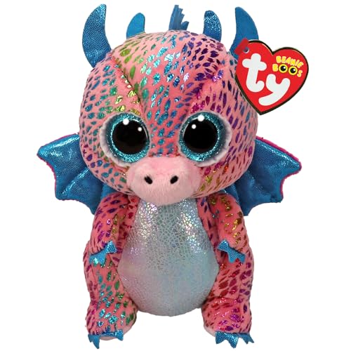 TY Flint Dragon Beanie Boo Regular - Squishy Beanie Baby Soft Plush Toys -...