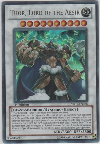 Yu-Gi-Oh! - Thor, Lord of The Aesir (STOR-EN038) - Storm of Ragnarok - Unlimited Edition - Ultra Rare