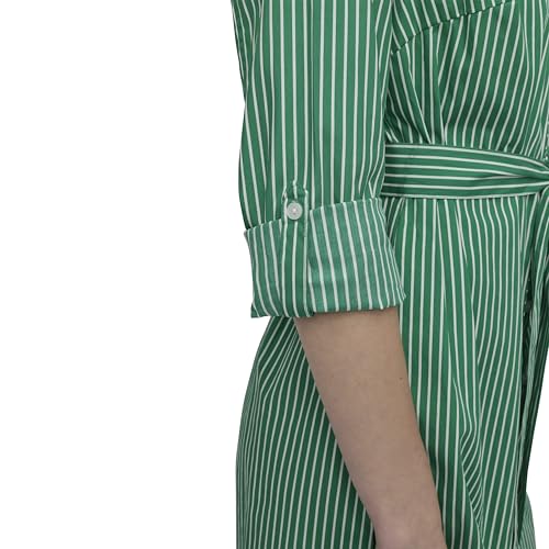Image of DKNY Women's Long Sleeve Collared Tie Fit & Flare Mini Dress