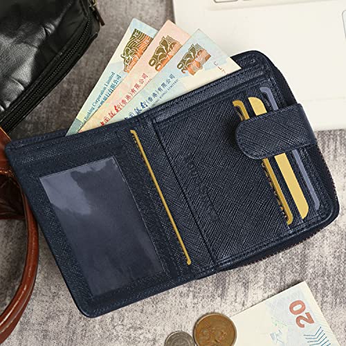 Image of LOUIS STITCH Safiano Leather Blue Wallet for Men | RFID Blocking Bifold Wallet with ID Card Holder, 2 Card Slots | Slim Purse for Men, Genuine Leather (WL-SF BU)