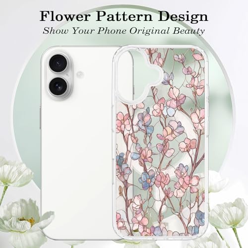 Coque antichoc iPhone 16 fleurie MagSafe pour éviter les rayures et chutes - 2