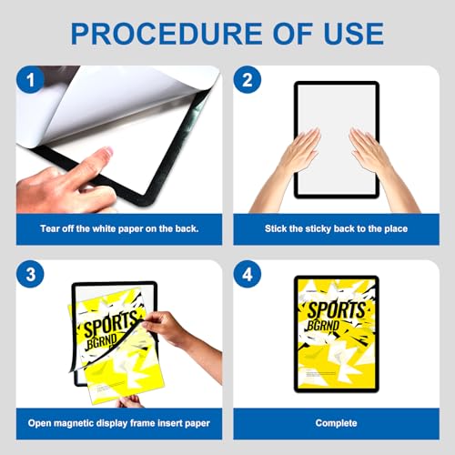 Towjug Magnetic Sign Holder 8.5 x 11, Movable Magnet Document Holder for Glass Sliding Doors&Windows,Visible on Both Sides Display Flyer Frame with Adhesive Backing,10 Pack - Thumbnail 4
