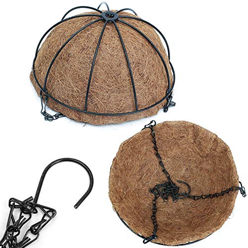 Eimquvw Hanging Planters Basket Set Of 3 Hanging Flower Pots 10 Inch Chain Round Wire Plant Holder With Coco Coir Liner Garden Watering Hanging Baskets For Patio Garden Outdoor1 thumb #3